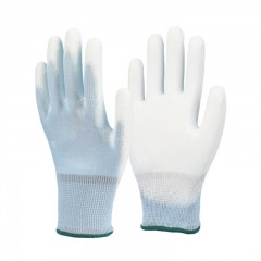 钢米 涤纶PU涂掌手套 T506 10码 白色+淡蓝色 10副/包 30包/箱 包 3410099