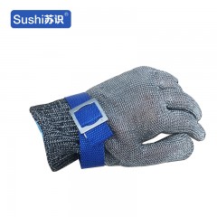 苏识 YZQ022 钢丝防割手套5级防切割金属安保抓捕手套 XS--总长21.5cm 34110030