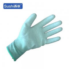 苏识 ST007 涂掌碳纤维手套pu涂指浸胶掌尼龙无尘13针电子 M 碳纤维 3410025