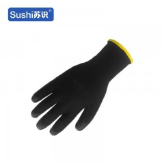苏识 NWZG-LB029 防护PU电子零件装配电工黑色手套 黑，灰S,M,L 20只/包 3410044