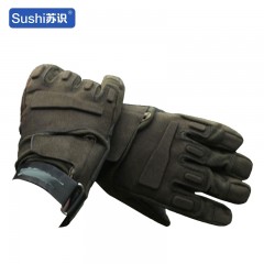 苏识 户外黑鹰全指战术登山训练自行车长手套骑行 军绿色M 3460206