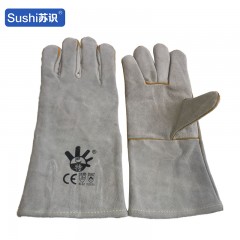 苏识 防火线巴特电焊手套 焊工牛皮手套 耐磨耐高温 本色 副 3460369