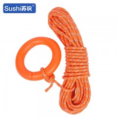 苏识 消防救生浮索漂浮船用绳水上救生绳 8mm绳+扣+反光+浮环 30米 1910013