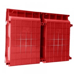 苏识 XK017 510*350*200mm 斜口组合式物料收纳盒 红色 2220023