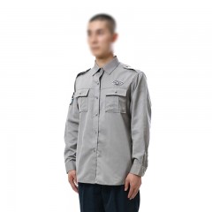 苏识 夏季小区物业服酒店保安制服 长袖衬衫 涤棉斜纹布 L 灰色 件 3533371