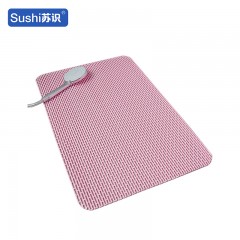 苏识 浴室防滑垫洗澡淋浴防摔防水脚垫镂空 120*120cm 粉色 块 1220109