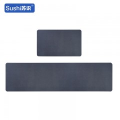 苏识 厨房地垫可擦洗垫子麂皮绒脚垫吸水吸油 70*150cm 深灰色 块 1220147