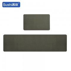 苏识 厨房地垫可擦洗垫子麂皮绒脚垫吸水吸油 45*150cm 军绿色 块 1220162