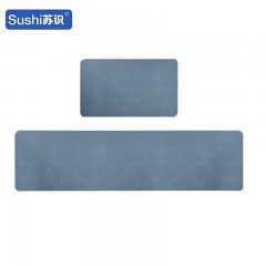 苏识 厨房地垫可擦洗垫子麂皮绒脚垫吸水吸油 45*70cm 蓝色 块 1220169