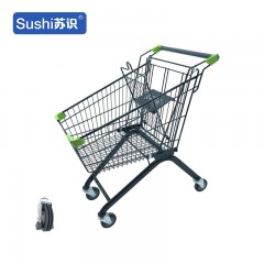 苏识 WJ0178 物业仓库理货小区商场超市购物车手推车 黑钻60L-电梯轮 斜坡电梯使用 一个 2110064
