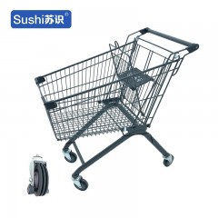 苏识 WJ0177 物业仓库理货小区商场超市购物车手推车 日本灰100L-电梯轮 斜坡电梯使用 一个 2110056