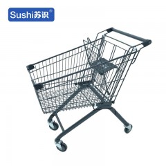 苏识 WJ0170 物业仓库理货小区商场超市购物车手推车 日本灰100L-PU承重轮 一个 2110069