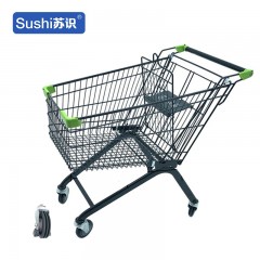 苏识 WJ0180 物业仓库理货小区商场超市购物车手推车 黑钻100L-电梯轮 斜坡电梯使用 一个 2110062