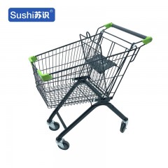 苏识 WJ0171 物业仓库理货小区商场超市购物车手推车 黑钻60L-PU承重轮 一个 2110068