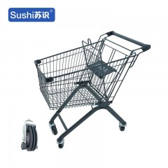 苏识 WJ0175 物业仓库理货小区商场超市购物车手推车 日本灰60L-电梯轮 斜坡电梯使用 一个 2110057