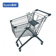 苏识 WJ0168 物业仓库理货小区商场超市购物车手推车 日本灰60L-PU承重轮 一个 2110071