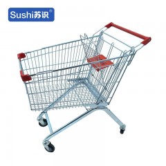苏识 WJ0149 物业仓库理货金属超市购物车手推车 100L-PU承重轮 一个 2110090
