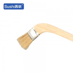 苏识 QJ0075 耐溶剂猪鬓毛刷侧弯柄油漆刷子 3寸纯猪毛 10把 4120259