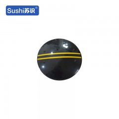 苏识 YZQ051 圆形防暴盾牌保安器材手持式黑绿色防护盾牌防暴装备 黑色 个 1160077