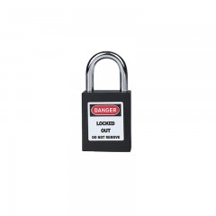 苏识 钢制安全挂锁工程工业25mm绝缘短梁安全锁具 S/S25-KD 黑 1610294