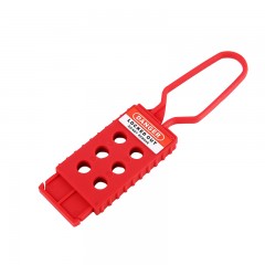 苏识 工业尼龙六孔搭扣锁设备停工检修挂牌安全锁43mm*173mm HN-01红 1680017