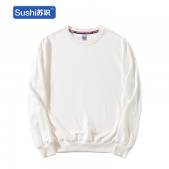 苏识 落肩圆领卫衣印字班服文化衫高端企业工作服 白色L 件 3533397