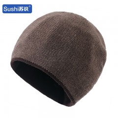苏识 冬季保暖毛线帽 加绒加厚针织帽 男女户外防寒短款瓜皮帽 卡其 3360090
