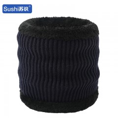 苏识 冬季新款保暖加绒脖套 加厚高领脖套 藏青 3360068