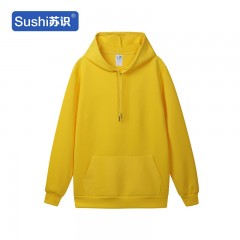 苏识 YFB-0125 新款长袖太空棉卫衣工作服外套 M 黄色