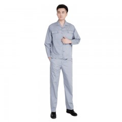 苏识SSLB034 夏季款长袖工作服套装定制工厂车间汽修工装耐磨短袖劳保服绣字 防污去污(颜色:灰色长袖)XXXXL 3530550