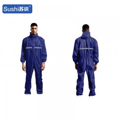 苏识 连体雨衣防水防雨防油防尘服喷漆防护服劳保连体工作服 190 藏蓝色 套 3520262