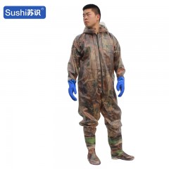 苏识 全身下水裤迷彩防水捕鱼裤连体作业涉水裤 树林全身85丝（手套）38 套 3520794
