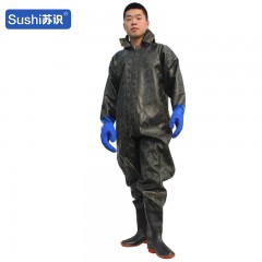 苏识 全身下水裤迷彩防水捕鱼裤连体作业涉水裤 绿纹全身100丝（手套）41 套 3520852
