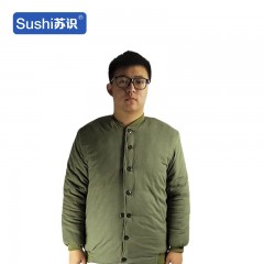 苏识 DJ0020 军绿色工作服加厚棉衣防寒保暖劳保棉服棉袄套装 6号 军绿色棉袄（上衣) 件 3522019