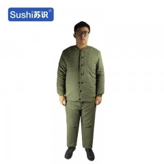 苏识 DJ0020 军绿色工作服加厚棉衣防寒保暖劳保棉服棉袄套装 4号 军绿棉袄棉裤（套装） 件 3522033