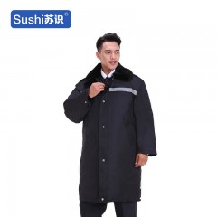 苏识 DJ0001 加长多功能大衣防寒抗寒棉服棉大衣加长反光 165 藏蓝色（羽绒） 件 35222 件 35