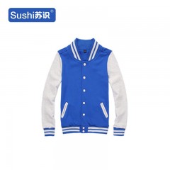 苏识 YFB-0091 冬季长袖棒球工作服卫衣外套 XXXL 宝蓝浅灰 3531870