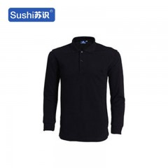 苏识 YFB-0025 翻领长袖涤棉工作服 S 黑色 3533019