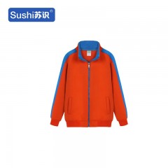 苏识 YFB-0111 绒衫卫衣加厚工作服保暖长袖 L 橘色蓝领 件 3532370