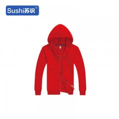 苏识 YFB-0099 拉链长袖不倒绒学生班服卫衣外套卫衣 M 红色 件 3532441