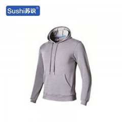 苏识 YFB-0044 休闲长袖班服卫衣外套保暖工作服工装 XXL 浅灰 件 3532612
