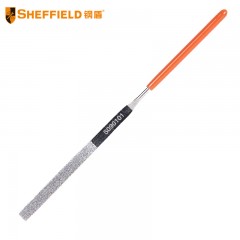 钢盾 SHEFFIELD S090104 金刚石平头扁锉(4x160mm) 平板小挫刀圆三角锉刀什锦金刚砂锉刀