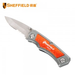 钢盾 SHEFFIELD S067221 多功能折叠美工刀裁纸刀壁纸刀不锈钢折叠刀重型割刀 不锈钢单开刀