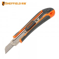 钢盾 SHEFFIELD S067015 18mm高级快换刀片型美工刀 大号壁纸刀不锈钢金属重型多功能裁纸刀片小号介刀墙纸