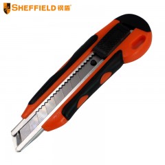 钢盾 SHEFFIELD S067014 塑柄金属护套旋钮美工刀 裁纸刀快递割刀壁纸刀