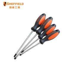 钢盾 SHEFFIELD S056003 4件套吊卡式螺丝批 螺丝刀带强磁 家装 汽修 机械 加工