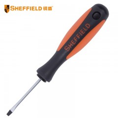 钢盾 SHEFFIELD S056104 双色柄一字螺丝刀 3x150mm平行螺丝刀 改锥螺丝批 带磁性 平口起子
