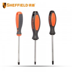钢盾 SHEFFIELD S056121 双色柄一字螺丝刀8x250mm平行螺丝刀 改锥螺丝批 带磁性 平口起子