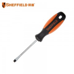 钢盾 SHEFFIELD S056113 双色柄一字螺丝刀6x100mm平行螺丝刀 改锥螺丝批 带磁性 平口起子