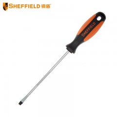 钢盾 SHEFFIELD S056109 双色柄一字螺丝刀5x150mm平行螺丝刀 改锥螺丝批 带磁性 平口起子